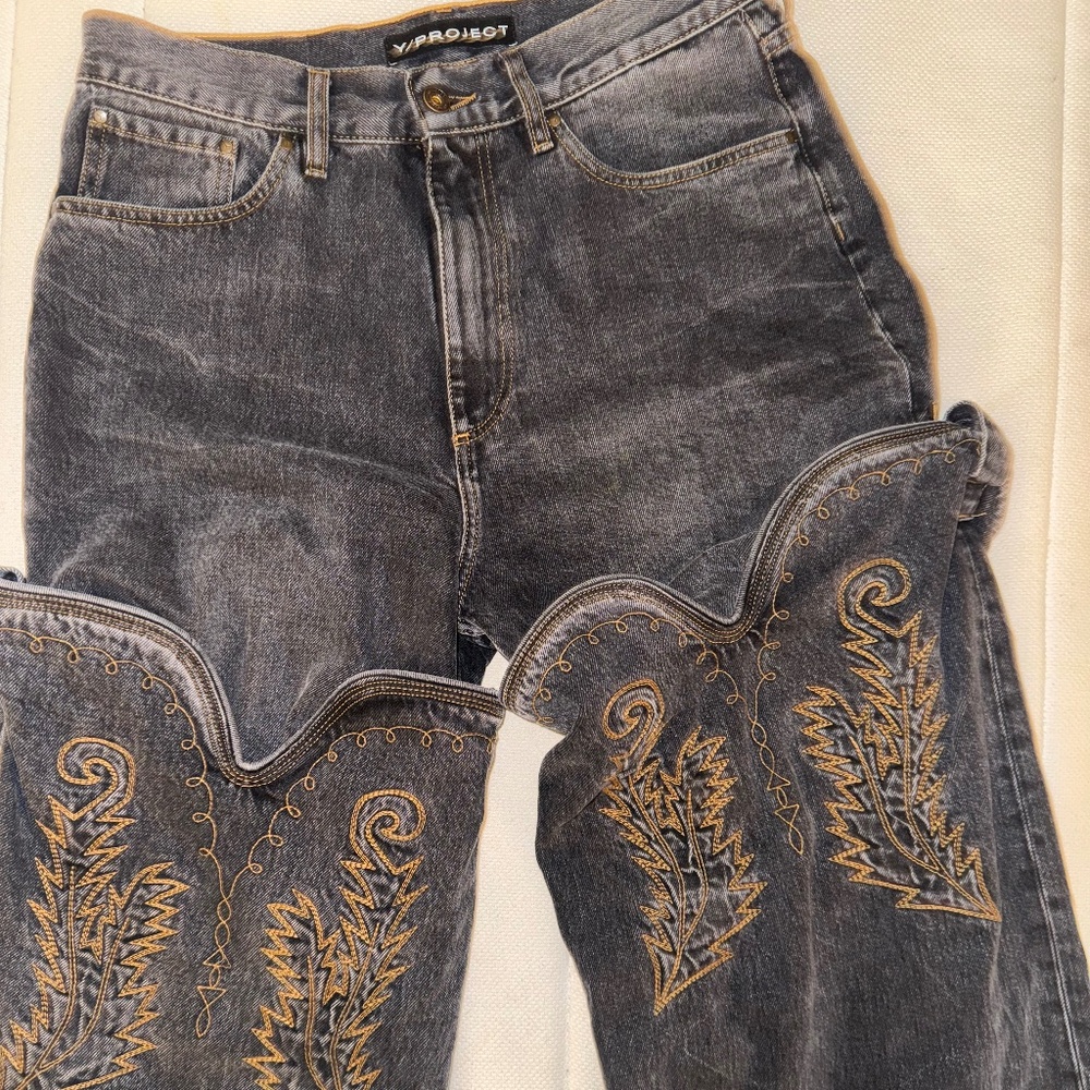 Y/Project Black Classic Cowboy Cuff Jeans